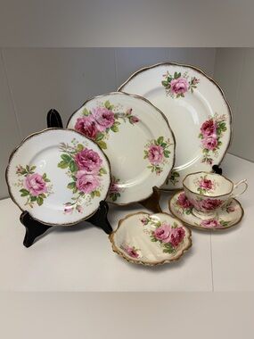 Royal Albert “American Beauty” 6 Piece Place Setting Vintage Like New